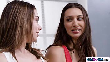 Petite Freshman Turns Into Strapon Queen in Lesbian Play