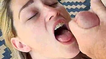 Hey, watch this blonde hotwife talk dirty during blowjob?