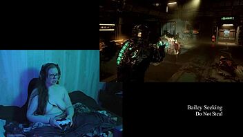 naked deadspace gameplay streaming part 6 with brunette