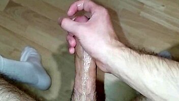 Young 18+ Amateur Cums Hard After Homemade Massage with Huge Cock Solo Play