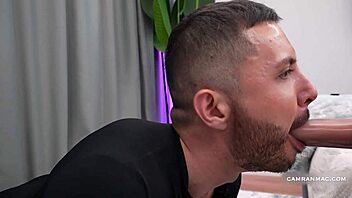 Gay Guy Attempts To Stretch His Throat With Dildo Toys