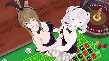 Kusuha in Cagalli, pripravljeni na divjo igro? Pokazita intenzivno lezbiško akcijo v hentai spopadu!