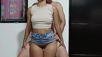 Hot Stepsister Lets Me Rub My Cock On Her Thighs Until I Cum