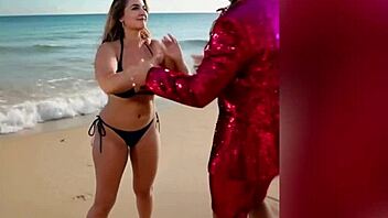 Hot Milf Step Aunt Strips Nude in Sexy Bikini for Nephew on New Year’s Eve