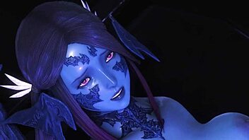 Black guy interacts with final fantasy xiv characters in fantasy setting