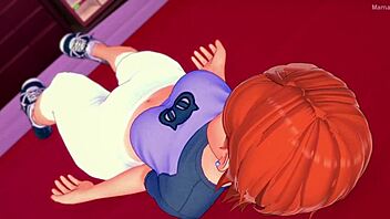 Gwen enjoys playing with a big cock and heating up her breasts in adult version.