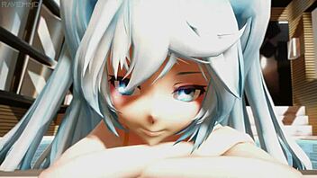 Miku gets wet in part 1 of wild cartoon tease! Hot!