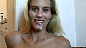 Natural tits bride gets huge cum on her face