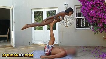 Big Tits African Hottie Railed by White Boyfriend at Pool POV