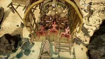 Beach Shack Group Sex with Wild Hentai Music Beats