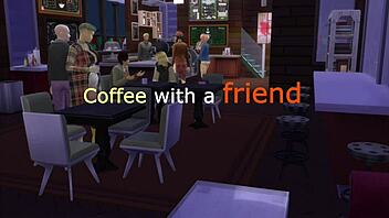 coffee with a friend turns into a bathroom fuck session, guy pounding girl while smoking and wearing heels