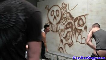 muscular hunk fucks in orgy with bodybuilders