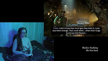 naked deadspace gameplay streaming part 6 with brunette