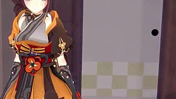 watching chiori in genshin impact pov scene on sheer fantasyking3