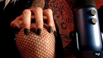 fetish asmr with bbw rubbing sounds for foot and stockings voyeur