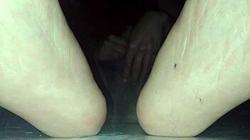 Blue Sweaty Socks And Barefeet Cumshot