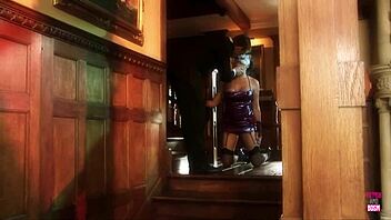 Masked slave serves master with oral and doggy style in bdsm