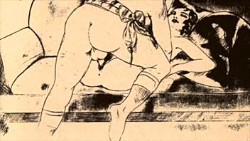 Vintage erotic illustration brings retro anime to life