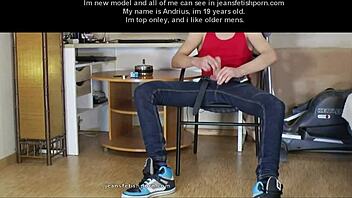 Young Gay Boy Jerks Cock In Jeans Fetishly