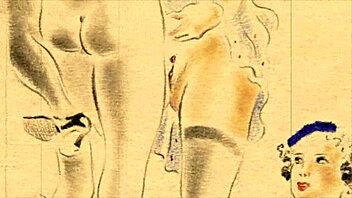 Vintage erotické kresby mísící nevinnost a svádění v retro anime stylu