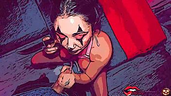 Intense halloween fuck with hot clown!