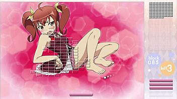 Kurusu Kanako Rips Clothes During Striptease in Arkanoid Gameplay Anime Hentai