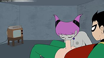Jinx in sexy costume in 18titans part 30