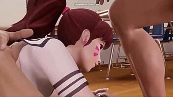 3D DVA Overwatch action with double penetration and more