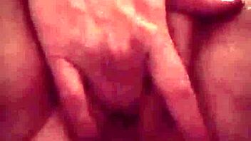 she massages her wet pussy deeply