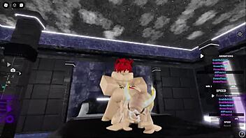 Blonde succubus enjoys cat boy's dick