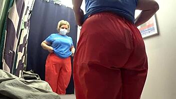 Curvy Milf Caught In Fitting Room With Big Tits And Ass