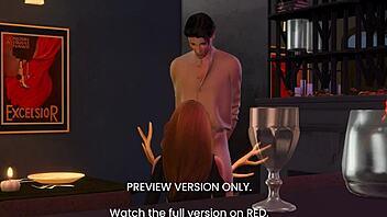 3D animated anime: A Hentai love story in a restaurant setting