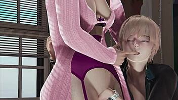 Stocking lesbians feel intense passion.