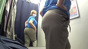 Curvy Milf Caught In Fitting Room With Big Tits And Ass