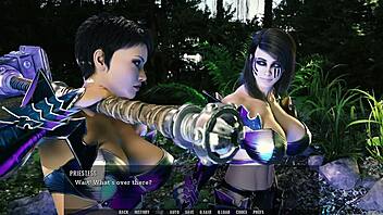 wanna see a threesome with two horny milfs in this hentai game? sex scenes are wild!