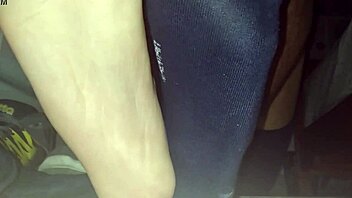 Blue Sweaty Socks And Barefeet Cumshot