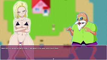 android 18 engages in slutty sex with trunks using wet deep pussy in dragon ball xxx quest