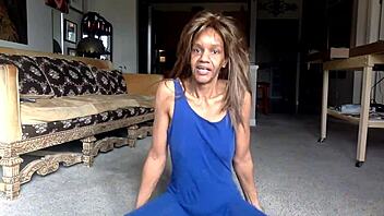 ginger moisther tease you in blue comedy nipples smiles try to lick myself