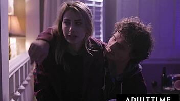 adult time - voyeur watches aidra fox and kristen scott in a relaxing session