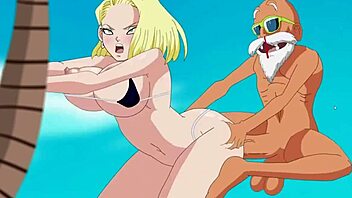android 18 engages in slutty sex with trunks using wet deep pussy in dragon ball xxx quest
