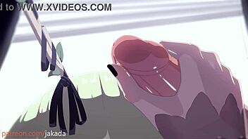 Green-headed character navigates intense encounters in 3D hentai animation, exploring themes of connection and discovery.