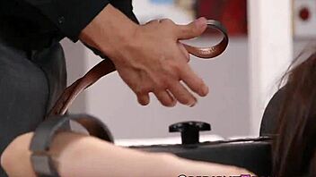 teen in stocks getting mouth spermed 😈