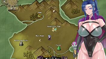 Cute adventurer loses virginity to pink friend with creampie and cum in anime part 3.