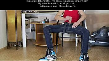 Young Gay Boy Jerks Cock In Jeans Fetishly