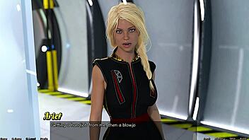 blonde virgin discovers me with her step sister in space