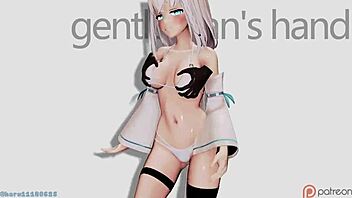 fubuki's rhythmic walk in cartoon anime