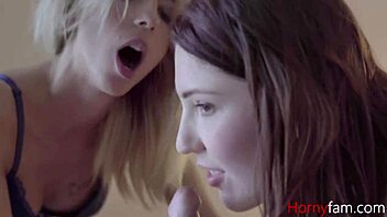 Blonde and Brunette Stepsisters Mia Evans & Missy Luv Swap Cum