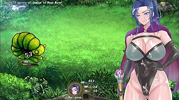 Cute adventurer loses virginity to pink friend with creampie and cum in anime part 3.