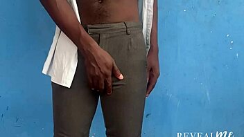 Revealme ebony gay stud performs hot striptease and shoots intense solo cumshot