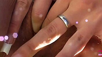 Brunette in leather gets double penetrated outdoors.